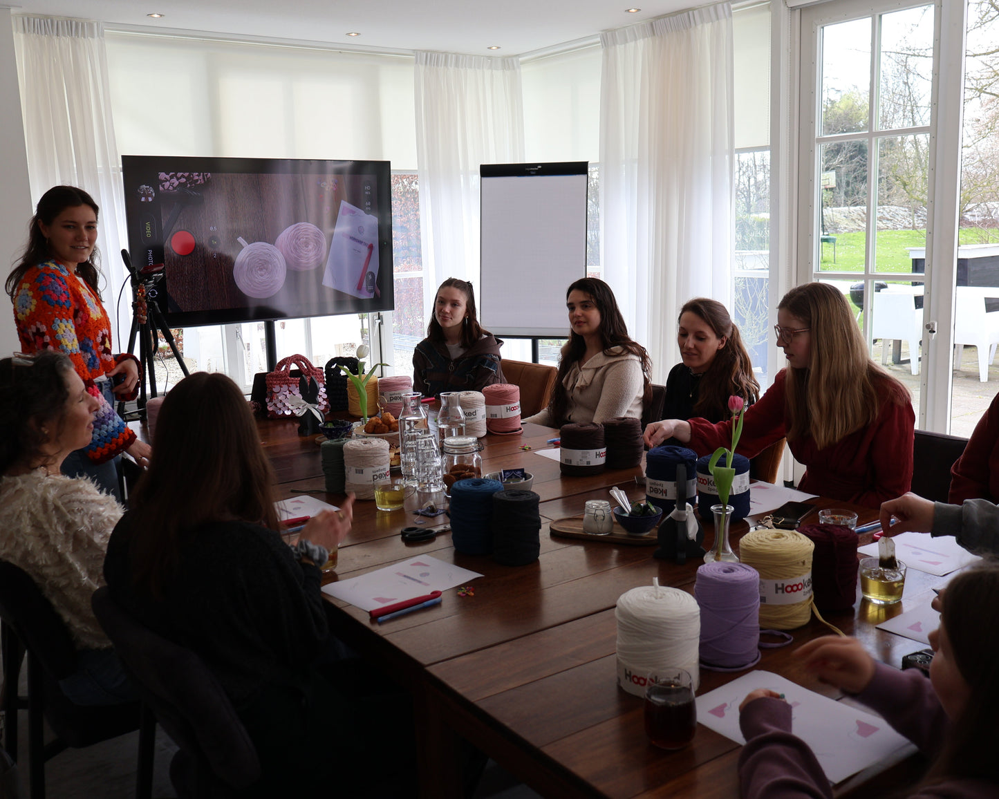 Workshop leren haken, tas haken