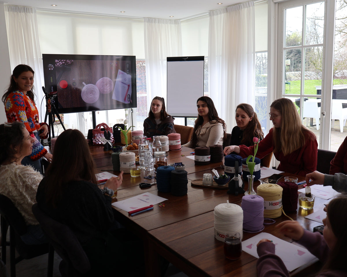 Workshop leren haken, tas haken