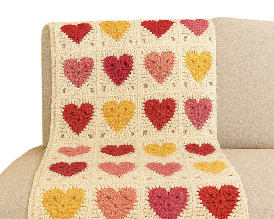 Haakpatroon Hartjes Deken